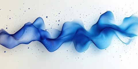 Poster - Fluid blue wave pattern creates a soothing visual effect against a light background