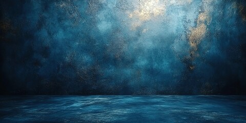 Poster - Dark blue textured background with metallic accents creating a dramatic atmosphere suitable for various creative applications