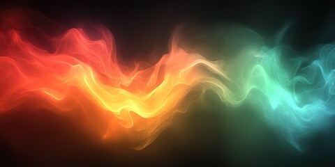 Poster - Colorful abstract waves of light flow together in a vibrant display of energy and movement