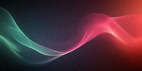 Poster - Colorful abstract wave patterns in a dark background with vibrant gradients reflecting light in artistic design