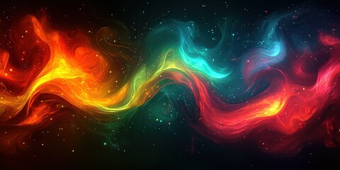Poster - Colorful cosmic swirl showcasing vibrant hues in an abstract representation of the universe