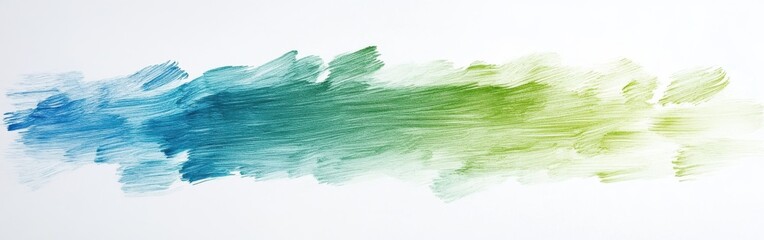 Poster - Minimalist design with subtle pencil strokes creating a serene gradient of blue and green hues on a white background