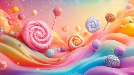 Poster - captivating and imaginative abstract design featuring smooth candy like textures bold gradients and 