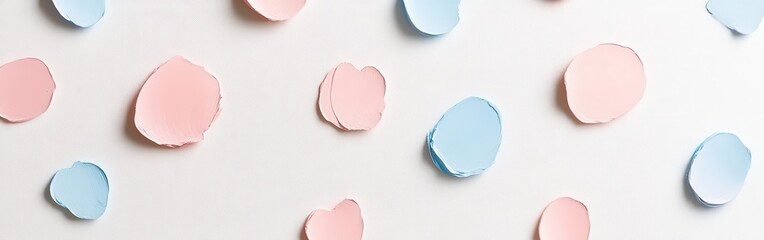 Aufkleber - Minimalist composition featuring colorful pencil strokes scattered across a white background