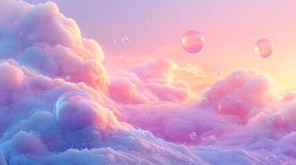 Poster - soft dreamlike artwork featuring pastel tones whimsical smooth textures and creative gradients in a 