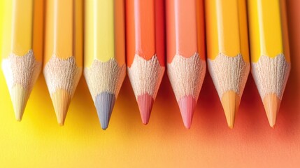 Poster - Gradient pencil strokes create a vibrant composition featuring colorful shades from yellow to orange
