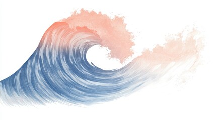 Poster - Elegant pencil strokes create a detailed silhouette of a wave capturing the fluidity of ocean movement