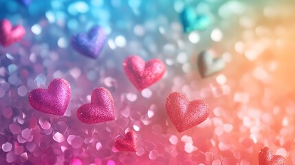 Poster - vibrant gradient and romantic abstract pattern of lgbtq pride and valentine s day featuring soft cha