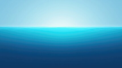 Poster - A panoramic view of a blue sea gradient blending turquoise and azure, with no visible land or sky.