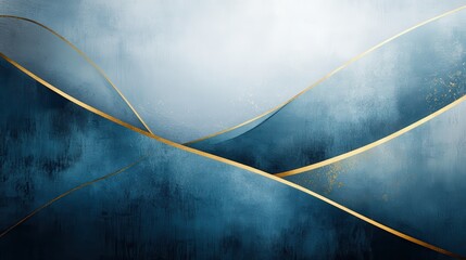 Poster - Elegant gradient of muted blue pencil strokes with flowing curves and soft undertones creating a serene atmosphere