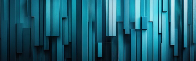 Poster - Pencil strokes blending teal tones create an abstract art piece