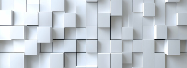 Poster - White geometric background with a three-dimensional texture