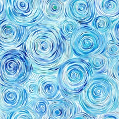 Poster - Whimsical watercolor doodles of swirling circles in gentle blue tones create a dreamy atmosphere