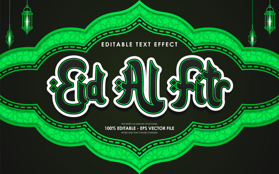 Editable Eid Al Fitr Text Effect with islamic background