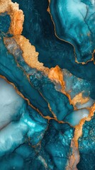 Poster - Vibrant gradient blend of teal and gold showcases the beauty of abstract artistry in a modern design