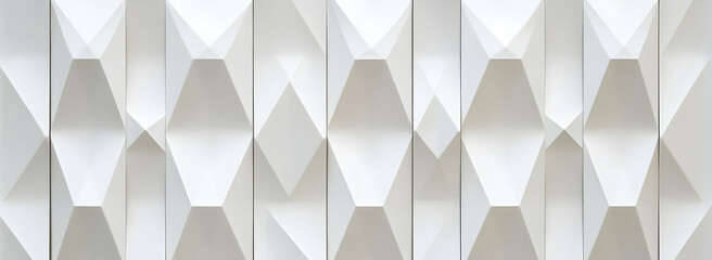 Poster - Abstract white geometric background with a seamless pattern 