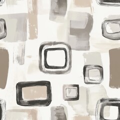 Aufkleber - Calming doodle cartoon drawings in watercolor create a soothing background with abstract shapes and soft colors