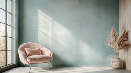 Aufkleber - Cozy interior featuring soft pastel colors and natural light illuminating a serene space