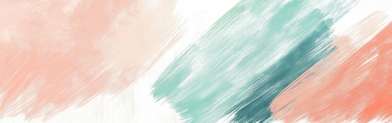 Poster - Artwork featuring gentle pastel brush strokes on a soft white background, creating a serene and calming atmosphere for artistic expression