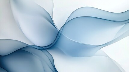 Poster - Swirling pastel gray and blue strokes create a soothing visual experience in soft textures and colors