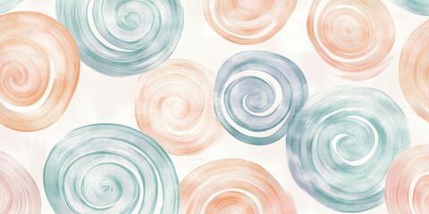 Aufkleber - Textured pattern with swirling shapes in pastel colors on a light background for a soft, calming aesthetic
