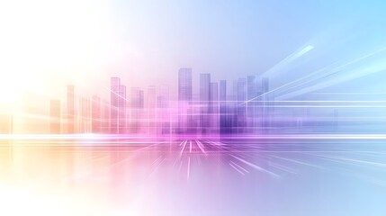 Fototapete - Captivating gradient glow with soothing purple and blue tones featuring dynamic light rays and soft shadows for a smooth contemporary abstract design