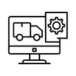 © Waliul - logistics software icon, logistics software line art - simple line art of logistics software, perfect for logistics software logos and icons