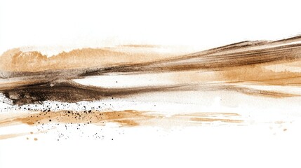 Leinwandbilder - Pastel amber strokes create a serene and abstract landscape evoking warmth and tranquility