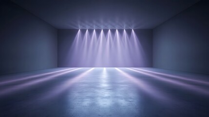 Fototapete - Serene and blurred abstract purple gradient background with glowing light rays and soft shadows creating a visually captivating and futuristic atmosphere