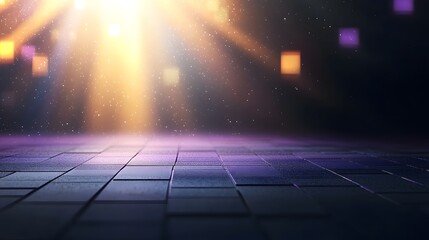Fototapete - Captivating abstract purple gradient background with glowing light rays and soft shadows creating a serene and blurred visual atmosphere
