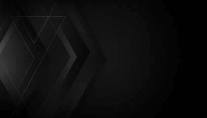 Poster - minimalist black abstract geometric background with layered textured folds and sharp shapes, ideal for modern design projects or branding

