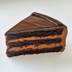Aufkleber - Indulge in a slice of rich chocolate cake with smooth layers and glossy frosting perfect for dessert lovers