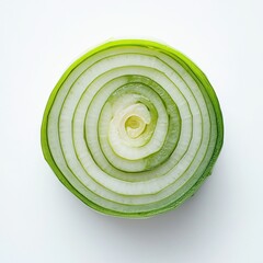 Poster - Fresh leek slice displays vibrant green and white layers, highlighting its natural textures and freshness in culinary context