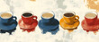 © SemangArt - Colorful Coffee Cups Cafe Art Print