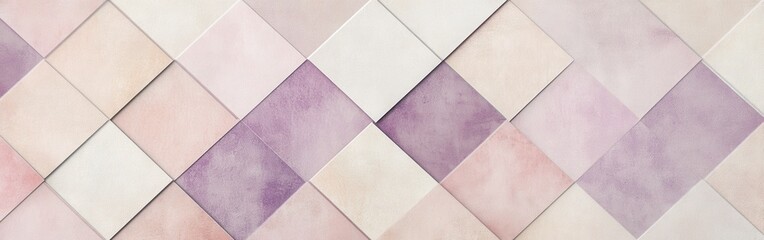 Aufkleber - Minimalistic diamond-patterned texture in soft pastel hues for modern interior design applications