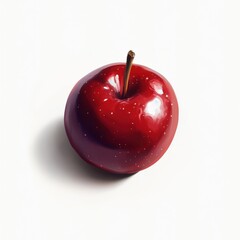 Aufkleber - Fresh red apple with glossy finish resting on a neutral surface capturing natural beauty and simplicity in detail