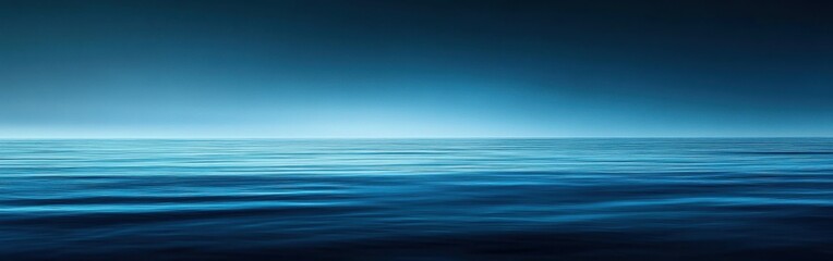 Poster - Cool aqua and indigo bokeh effect creates calm atmosphere over tranquil waters at dusk