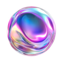 Poster - A digitally created image shows a vibrant iridescent sphere with flowing pastel colors creating a dynamic and elegant abstract design.