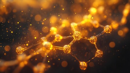 Poster - Powerful glowing molecules neutralizing free radicals showcasing dynamic interactions and vibrant textures that symbolize health energy and the intricate workings of the scientific world