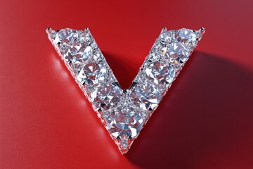 Aufkleber - A large V shaped pendant with diamonds on it