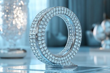 Aufkleber - A close up of a Q with a diamond pattern