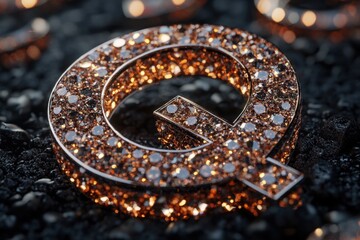Aufkleber - A close up of a Q with a diamond pattern