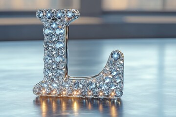 Aufkleber - A close up of a letter L made of diamonds