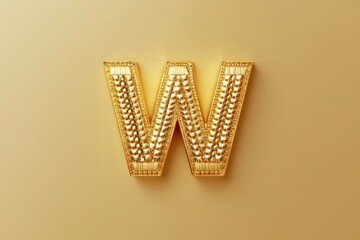 Aufkleber - A gold letter W is on a table
