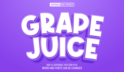 Poster - Editable 3d text style effect - Grape Juice text effect Template