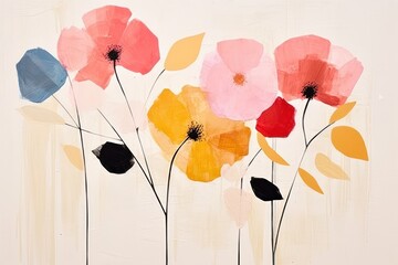 Wall Mural - Floral art painting flower