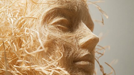 Poster - Intricate Fiber Sculpture: A Close-Up Portrait