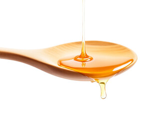 Fototapete - a wooden spoon with honey dripping from it, isolated  no background png