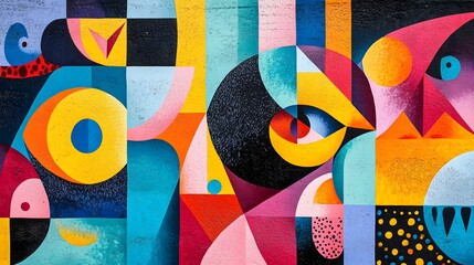 Poster - Vibrant and Playful Childlike Abstract Design Bursting with Imaginative Dynamic Shapes and Textures Creating a Fun Energetic Aesthetic