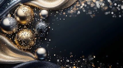 Poster - Refined and elegant premium design with shimmering gold and silver tones sparkling ornamental accents and glamorous vibrant festive elements for a luxurious high end and sophisticated aesthetic